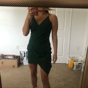 Dark Green Wrap Dress